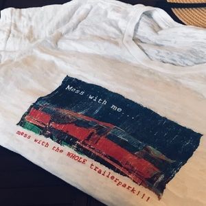 White Burnout Graphic Short Sleeve Tee